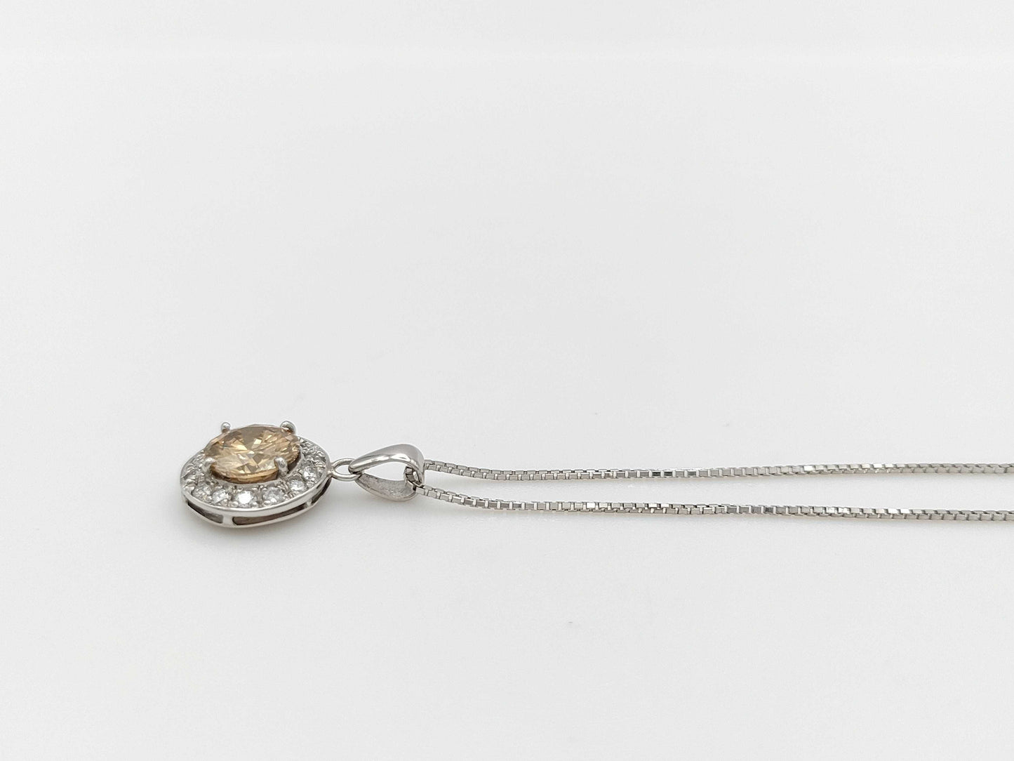 D1.15ct FD0.21ct PT900/850 3.9g Necklace 