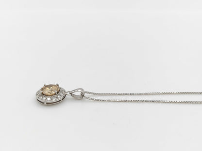 D1.15ct FD0.21ct PT900/850 3.9g Necklace 