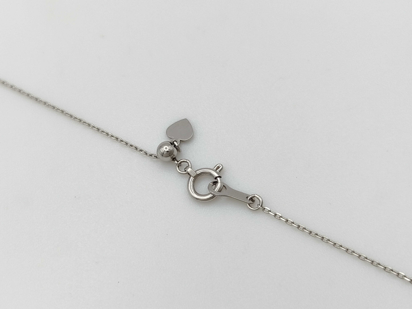 TL0.37ct D0.41ct K18WG/PT850 3.5g Necklace 