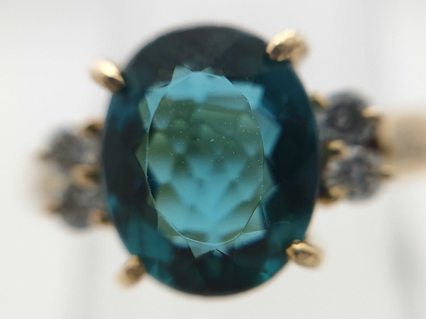Colored Stone 2.36ct D0.4ct K18 4.6g Ring 