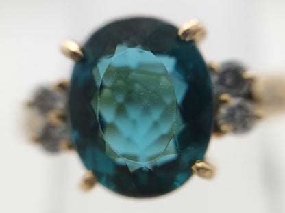 Colored Stone 2.36ct D0.4ct K18 4.6g Ring 