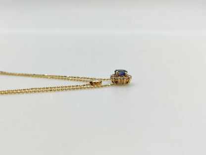 Sapphire Diamond 028 Engraved K18 2.6g Necklace 
