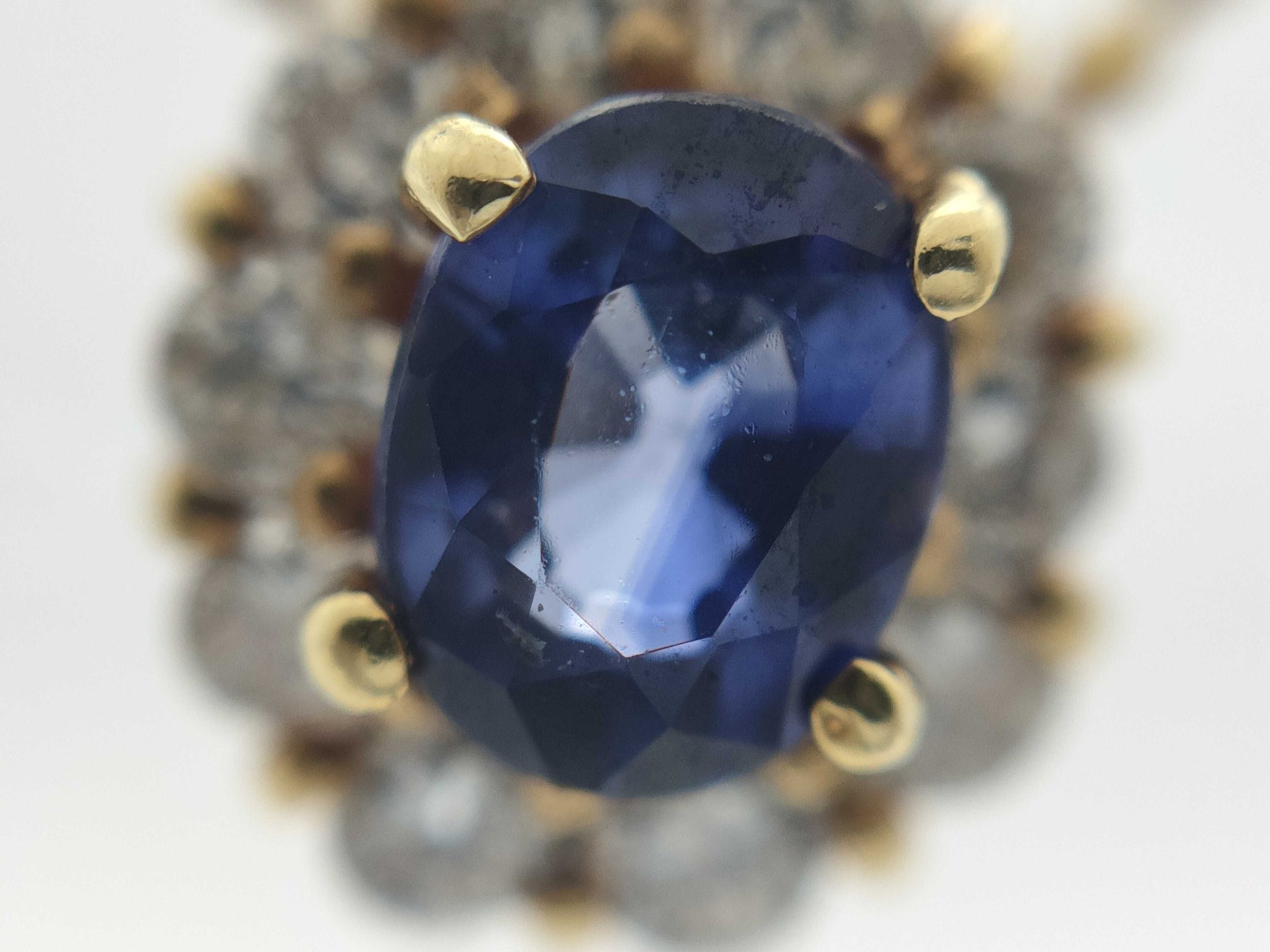 Sapphire Diamond 028 Engraved K18 2.6g Necklace 