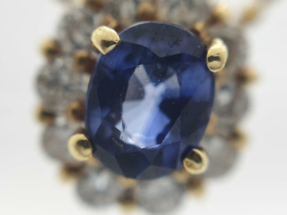 Sapphire Diamond 028 Engraved K18 2.6g Necklace 