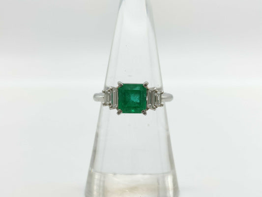 E1.26ct D0.33ct Pt900 4.8g Ring 