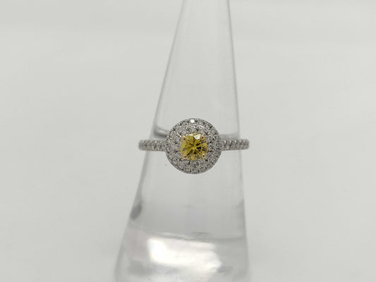 Tiffany & Co. Soleste YD 0.25ct Diamond Ring in PT950/Au750, 3.8g 