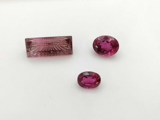 Pink tourmaline evaluation = 2.050/4.670/12.454ct colored stone / loose