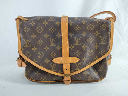 LOUIS VUITTON Monogram Louis Vuitton Saumur Monogram Brown Shoulder Bag
