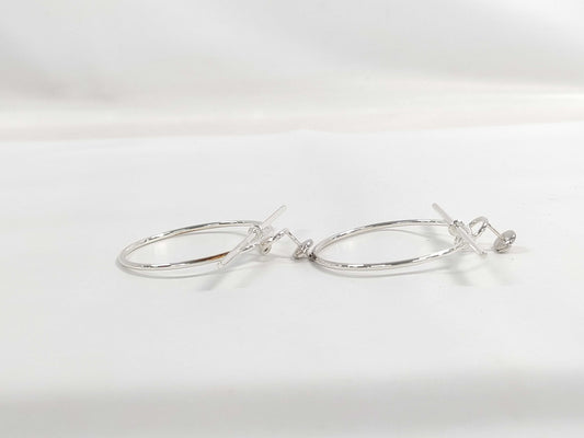 HERMES Loop MM Silver Hoop Earrings 25S009387 Earrings
