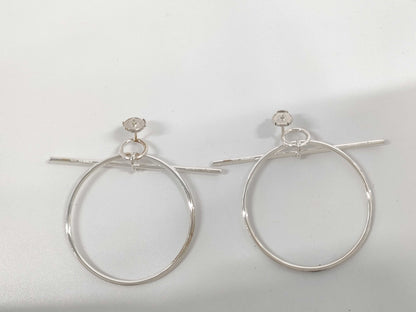 HERMES Loop MM Silver Hoop Earrings 25S009387 Earrings