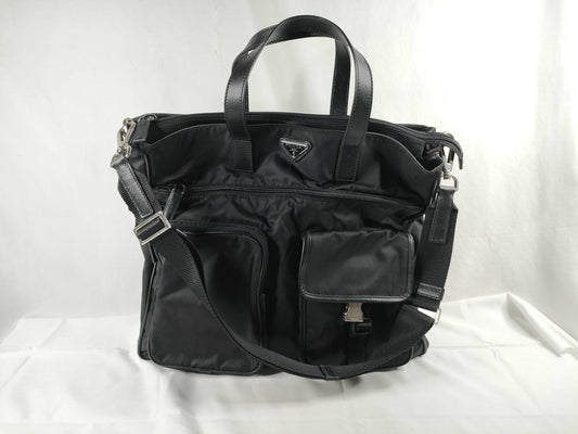 PRADA Nylon PRADA Nylon Saffiano 2WAY Business Bag Black W38cm Business Bag