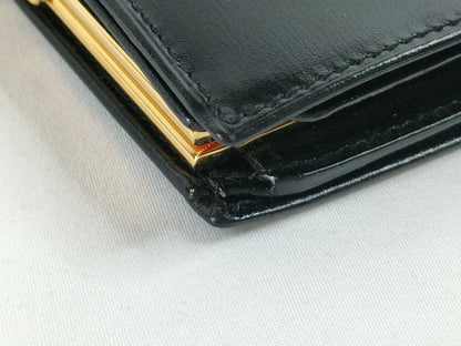 GUCCI GUCCI G Logo Leather Mouth Bi-Fold Wallet 035.2031 Black Wallet