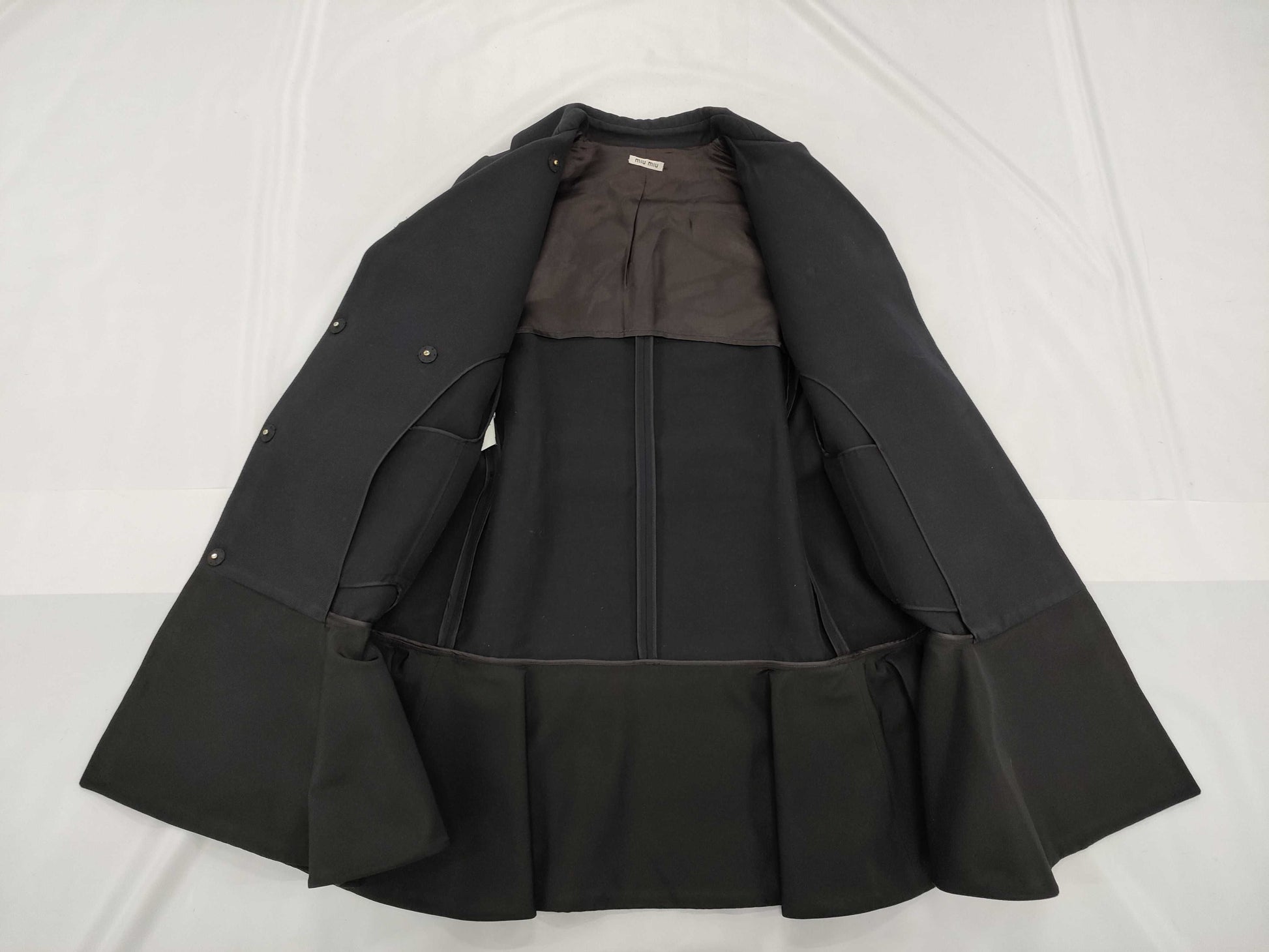 Miu Miu MIU Miu Miu Coat with Ribbon Belt, Size 38