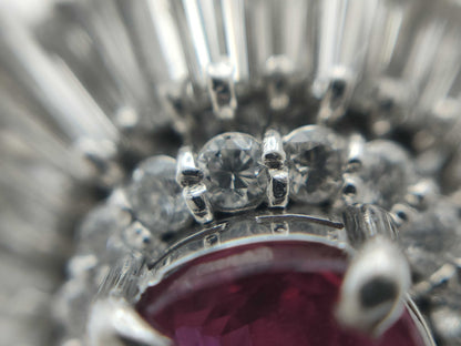 Ruby Diamond 147/167 Engraved Pt900 10.7g Ring 