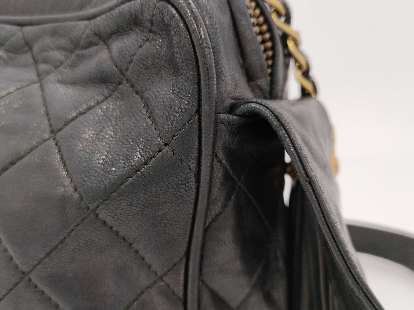 CHANEL Fringe Black Shoulder Bag