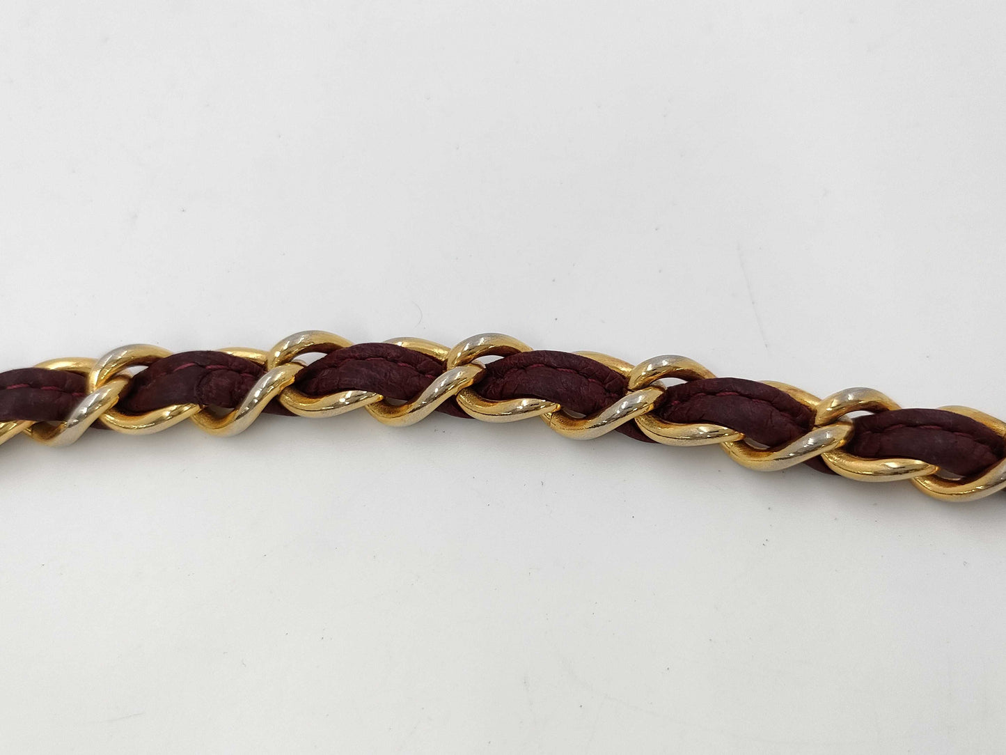 CHANEL Tassel Matelasse Chain Lizard Red Shoulder Bag