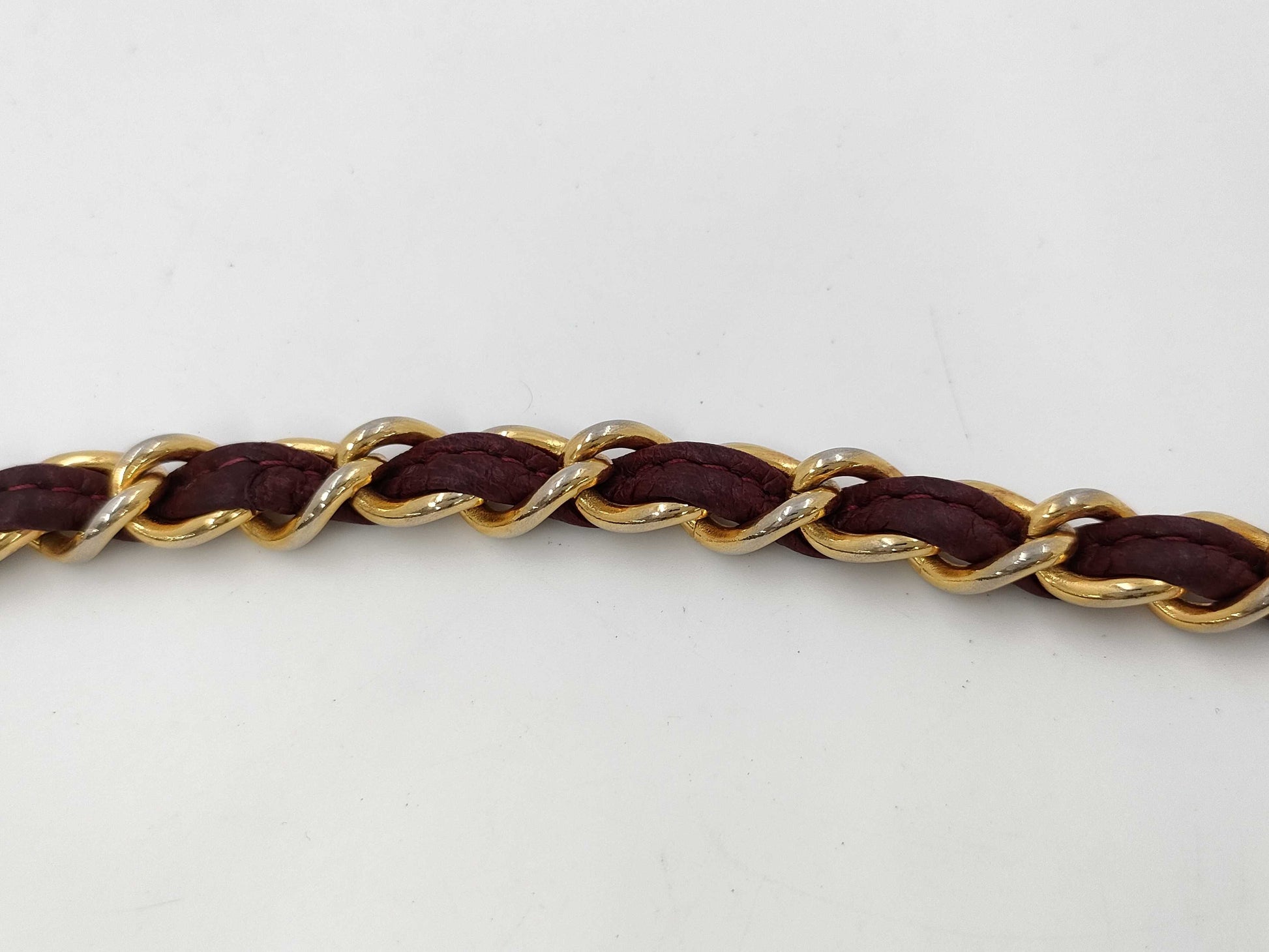 CHANEL Tassel Matelasse Chain Lizard Red Shoulder Bag