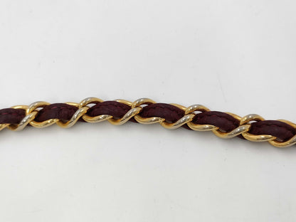 CHANEL Tassel Matelasse Chain Lizard Red Shoulder Bag