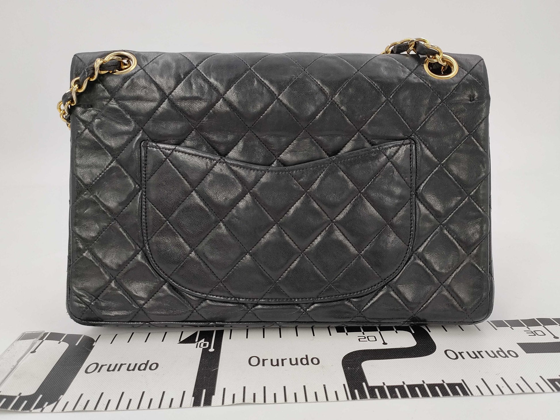 CHANEL Matelasse Double Flap Chain Black Shoulder Bag
