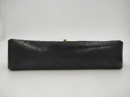 CHANEL Matelasse Double Flap Chain Black Shoulder Bag