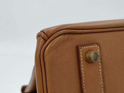 HERMES Birkin 40 Couchvel Gold Handbag