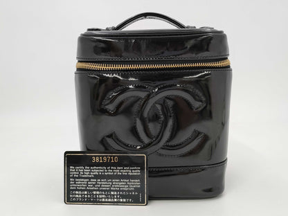 CHANEL Patent Black Vanity Bag