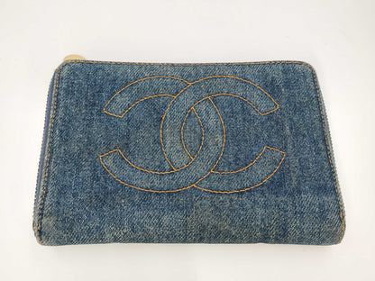 CHANEL CHANEL Coco Mark Denim Wallet