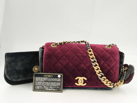 CHANEL CHANEL Matelasse Velvet Shoulder Bag