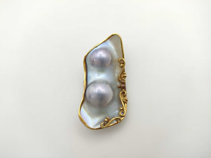 Mabe Pearl K18 21.8g Brooch 