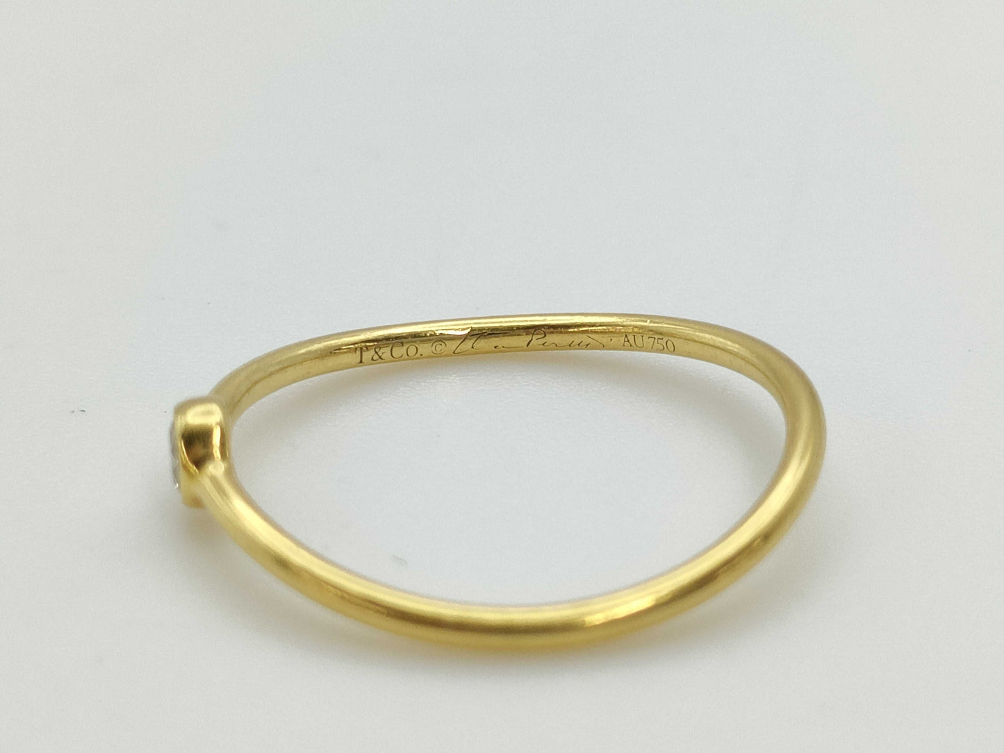Tiffany & Co. Wave 1PD AU750 1.0g Ring 