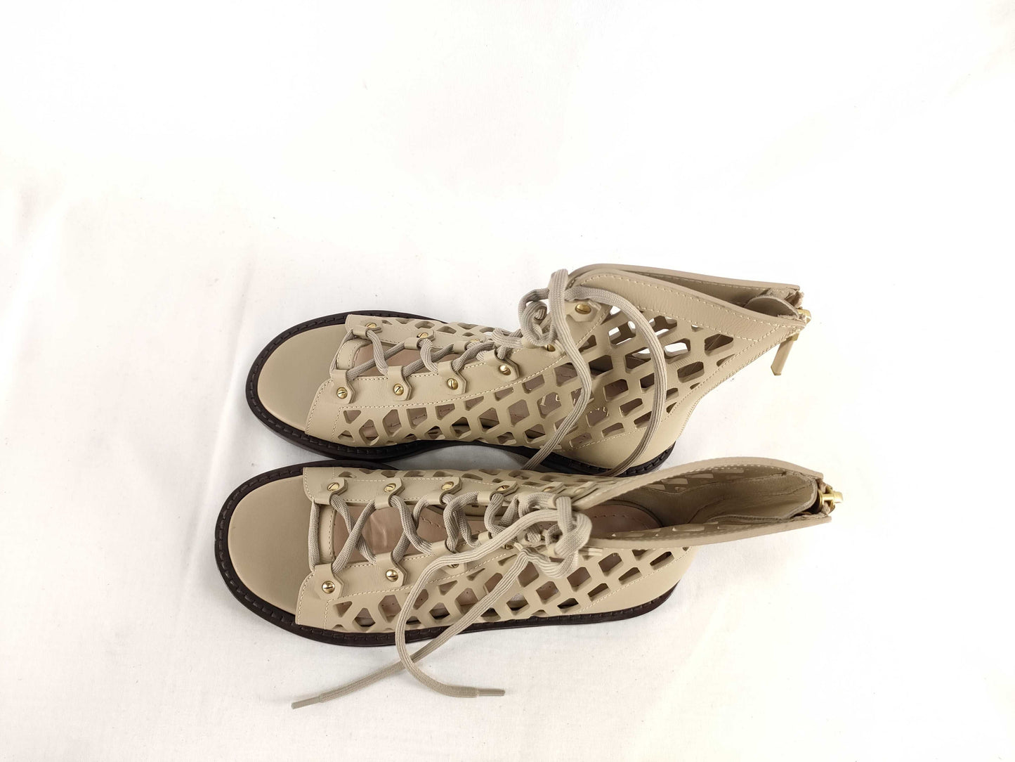 Dior D-Trap Mesh Leather Sandal Boots Lace-Up 35 Other Shoes
