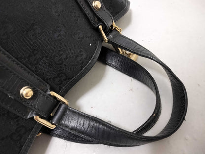 GUCCI GG Canvas Sherry Line Mini Tote Bag Handbag GG Canvas 139261 Black Handbag