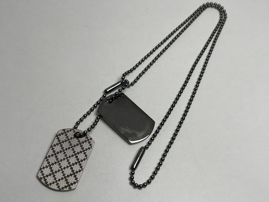 GUCCI Diamante Shima Double Dog Tag Necklace 925
