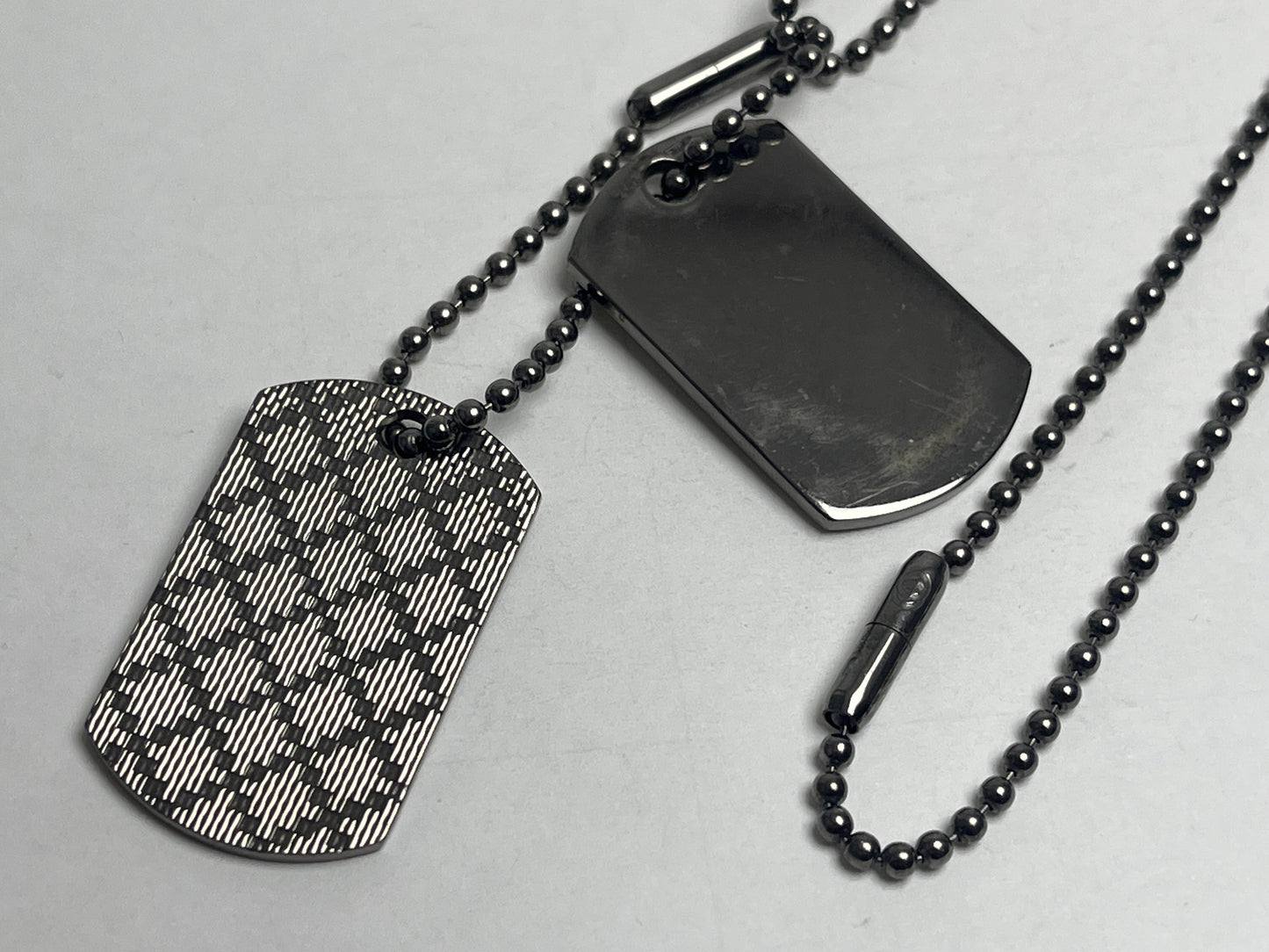 GUCCI Diamante Shima Double Dog Tag Necklace 925