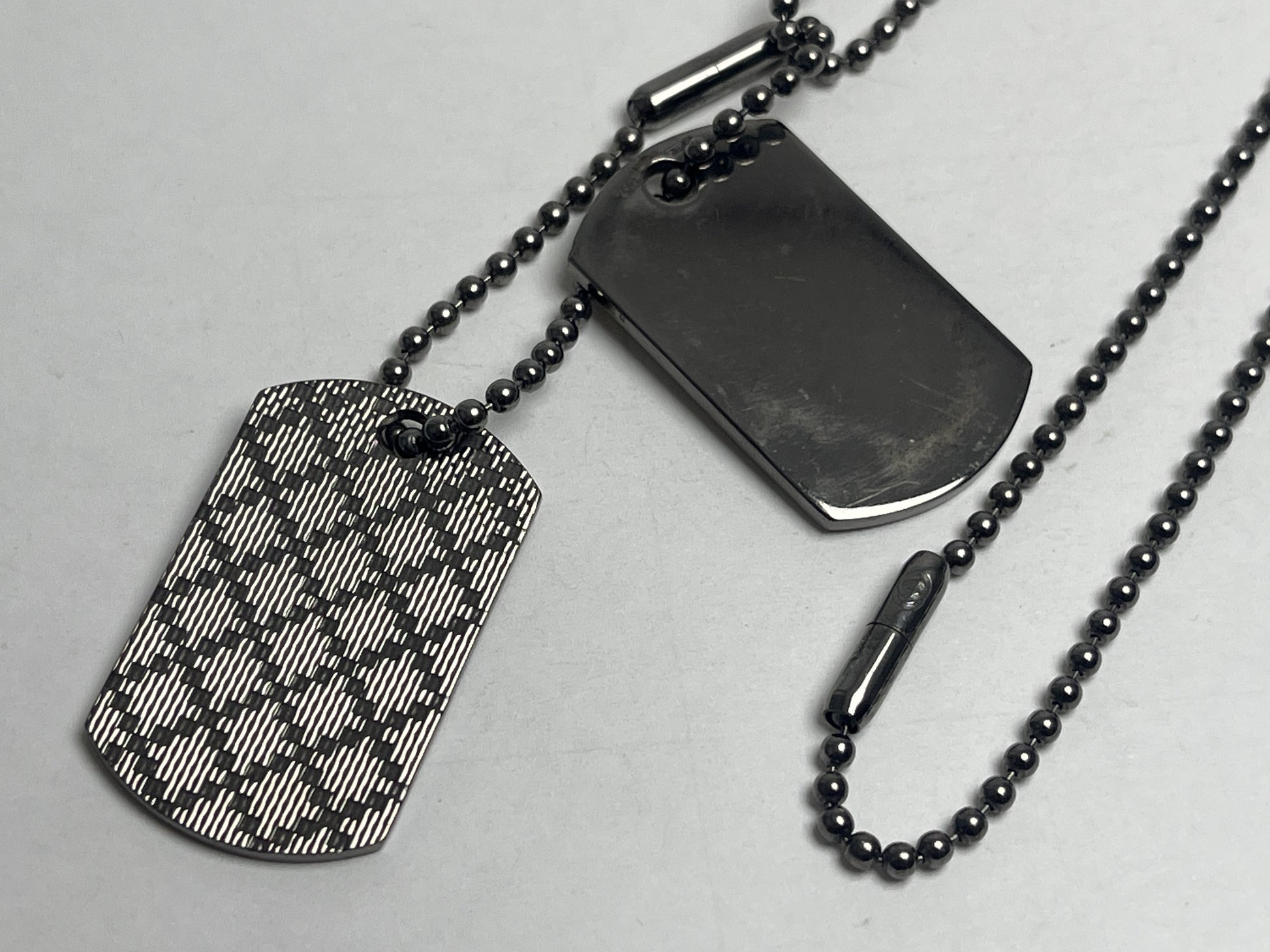 GUCCI Diamante Shima Double Dog Tag Necklace 925
