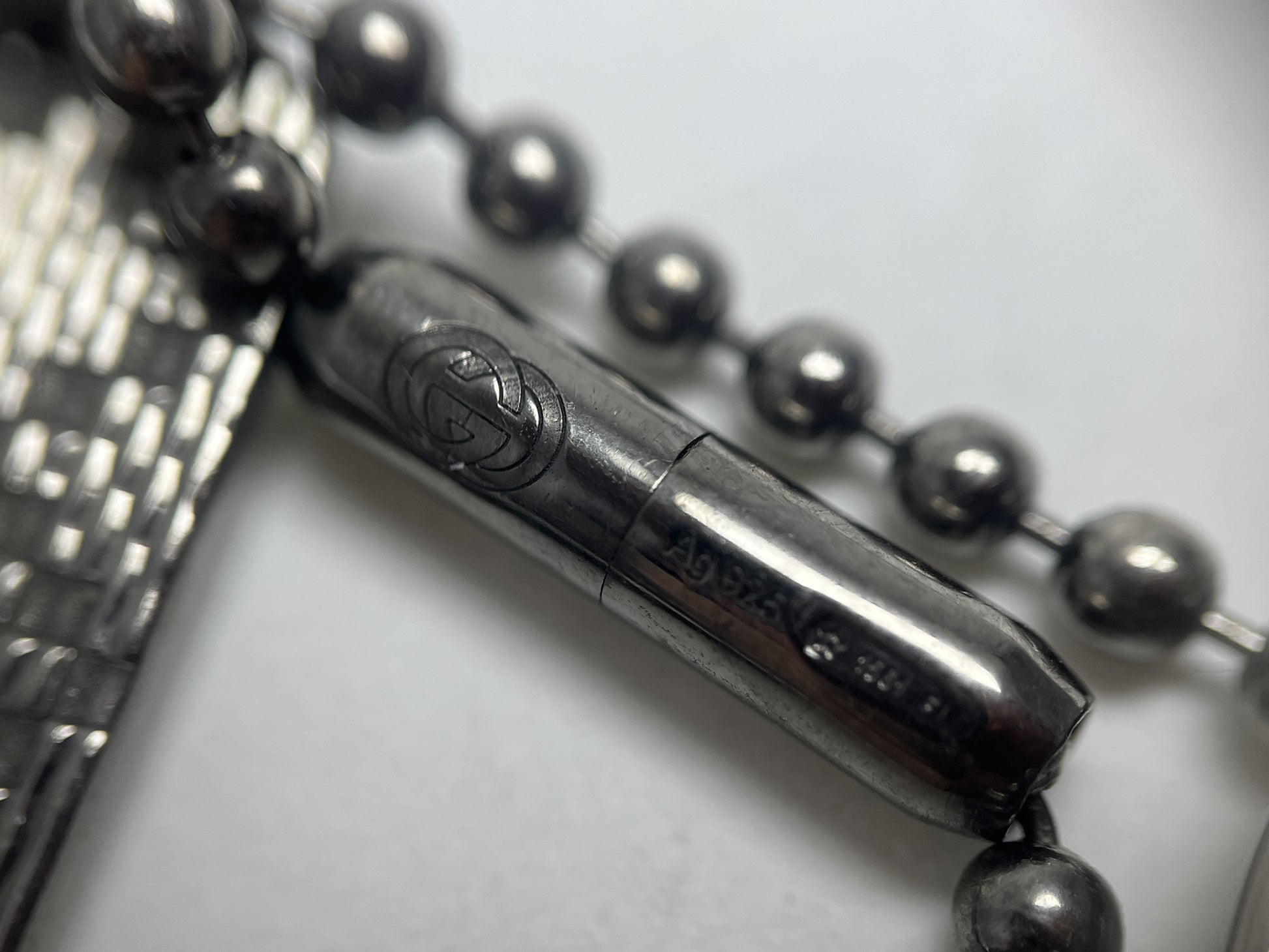 GUCCI Diamante Shima Double Dog Tag Necklace 925