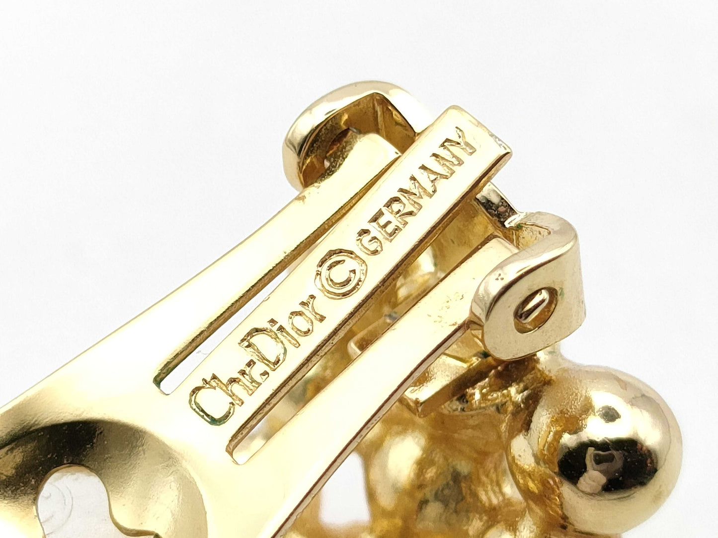 Dior Dior Earrings 19g Hoop Round Dot Christian Dior Earrings