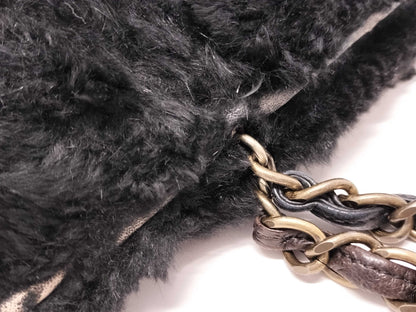 CHANEL fur shoulder bag