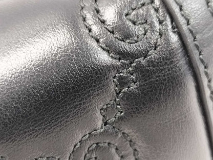 GUCCI GG Matelasse 2-Way Shoulder Bag, Black Leather, 723777