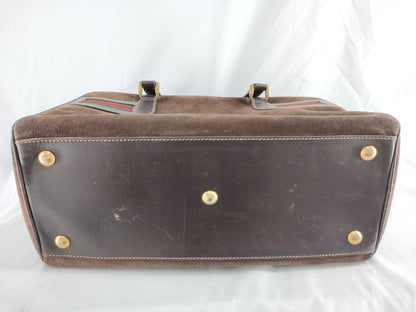 GUCCI Suede Boston Bag Sherry Line Boston Bag