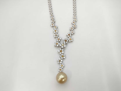 Pearl diameter approx. 13.6mm D1.29/7.25ct 750 29.3g necklace 