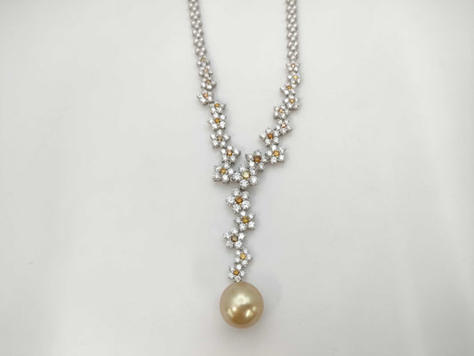 Pearl diameter approx. 13.6mm D1.29/7.25ct 750 29.3g necklace 