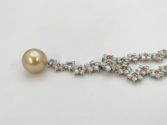 Pearl diameter approx. 13.6mm D1.29/7.25ct 750 29.3g necklace 
