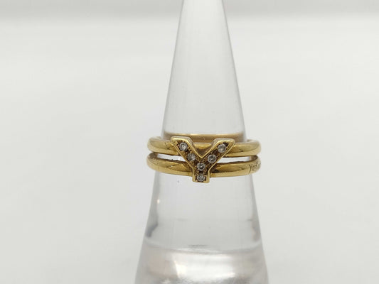 Yves Saint Laurent D0.08ct K18 5.8g Ring 