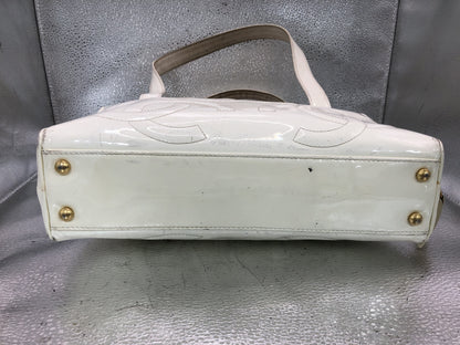 CHANEL Triple Coco Handbag with Seal 9567888 Patent Leather White Bag