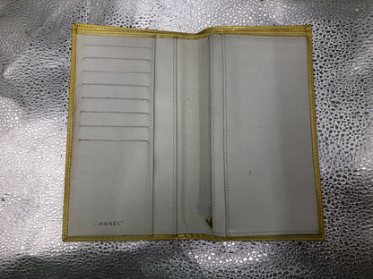 CHANEL Cocomark Bi-Fold Long Wallet with Seal 6622685 Patent Leather Yellow Wallet with Guarantee Card