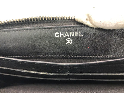 CHANEL Matrasse Brilliant Long Round Zipper Wallet with Seal 14755109 Guarantee Card with Box Patent Leather Noir Wallet