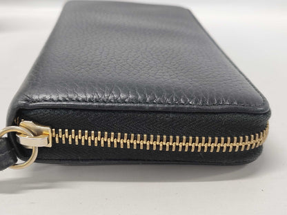 GUCCI GUCCI Double G Zip Around Leather Long Wallet