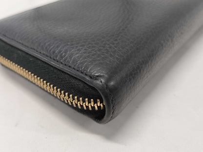 GUCCI GUCCI Double G Zip Around Leather Long Wallet