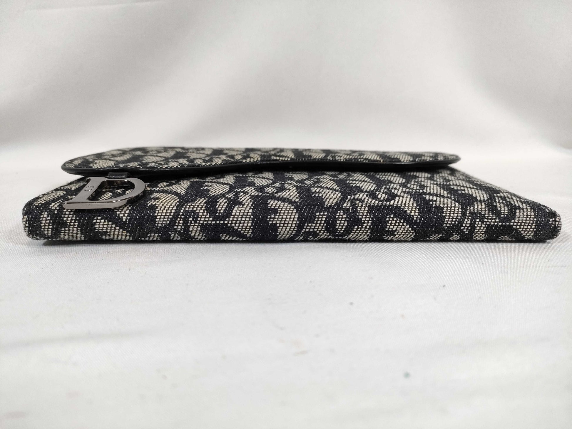 Dior Trotter Christian Dior Trotter Canvas Long Wallet TR-1001 Grey x Black Wallet